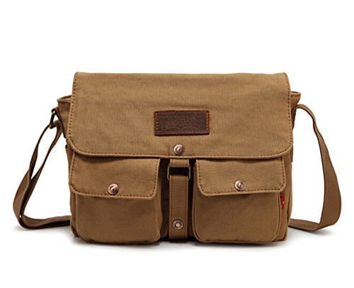 Bronze Times Professional Business Premium Canvas Messenger/Shoulder Bag(Khaki)