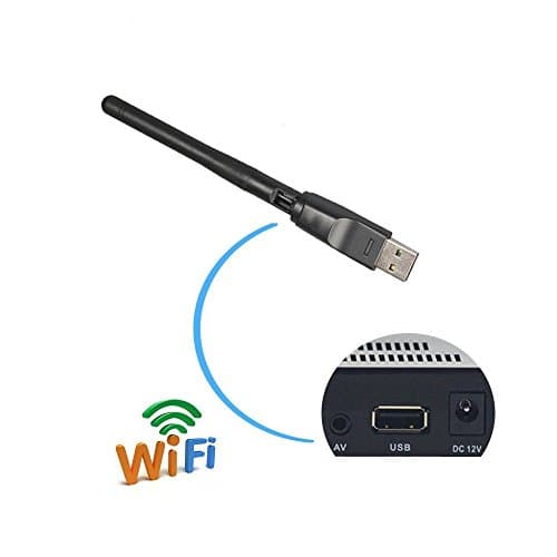 wifi adapter, 2.4GHz 150Mbps USB WiFi Adapter with Antenna, 11N Wireless Dongle for MAG 254 250 IPTV Set Top Box Skybox Openbox Raspberry Pi/PC/Desktop/Laptops/ Win7,8,10/Mac OS/ Linux (RT5370 module)