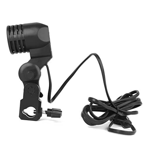 MILLETS Plastic Photography Photo Light LED Lamp Bulb Single Holder E27 Socket Bracket Studio Eu Plug,Black (Pack Of 1)