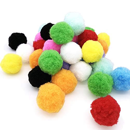 Rimobul Standard 10 Colors Jumbo Pom Pom Fuzzy Balls My Cat's All Time Favorite Toy - 2.1" - 20 Pack
