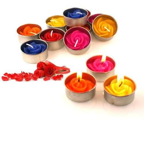 Relax spa shop Rose Flower tealight candles , Floating Candles, Scented Tea Lights, Aromatherapy Relax (Pack of 10 Pcs.)