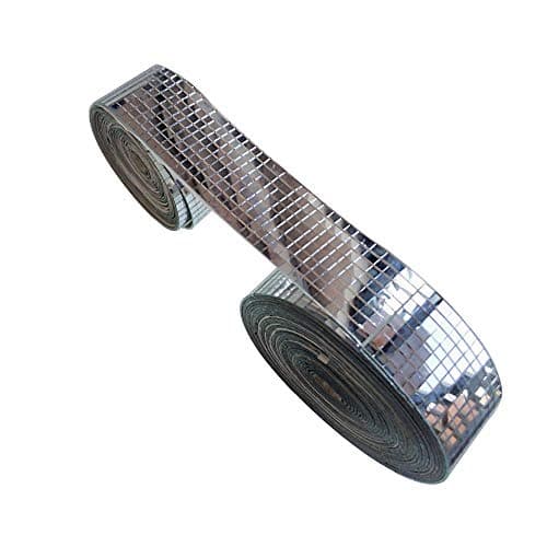 Roll Real Glass Craft Mini Square Mirrors Mosaic Tiles for DIY Crafts,Ball,Home Decoration (10.0M Length)