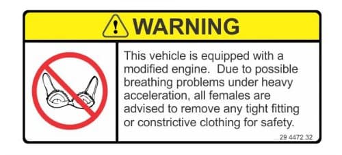 Slap-Art Warning This Vehicle is Equipped with Modified Engine Funny Joke JDM Vinyl Decals Bumper Stickers