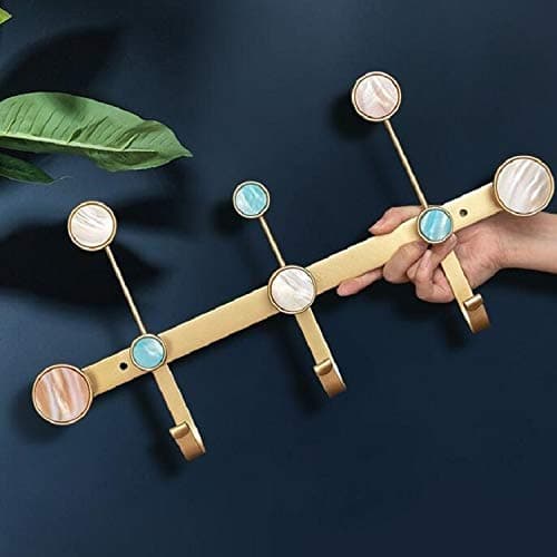 DINGXUEMEI DXM CVFG Creative Hook Clothes Coat Hook Bathroom Wall Metal Coat Hook, Style:3 Hooks, Color:Gold