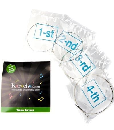 KarachaStudent Violin Strings - Nickel Wound Steel Strings - Fits 4/4 Full Size & 3/4