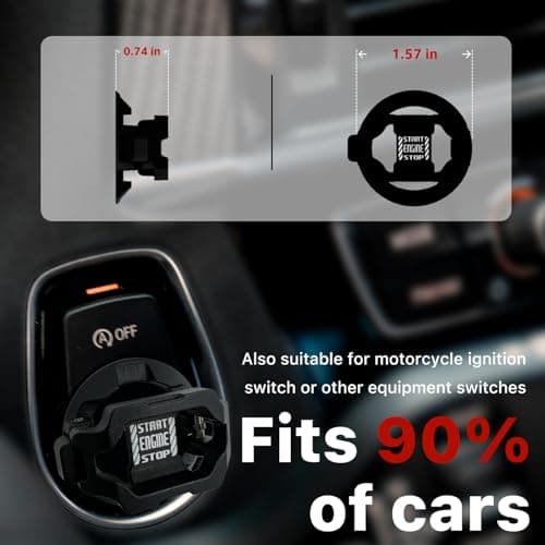 Push Start Button Cover, Engine Start Stop Button Cover, Touch Button Protector Cover, Child Proof Safety for Computer PC Desktop, Car or Motorcycle Interior Decor (Mechanic-Black)