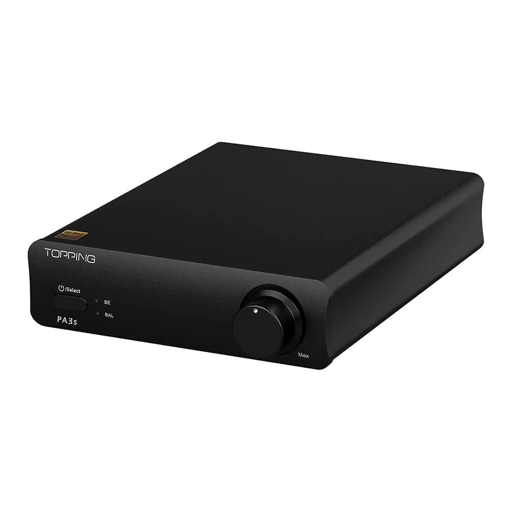 Topping PA3s HiFi Class D Amplifier 80W×80W RCA/Fully Balanced TRS Input Desktop Power Amp 2*MA12070 2 Channel Home Audio Amps for Passive Speaker (Black)