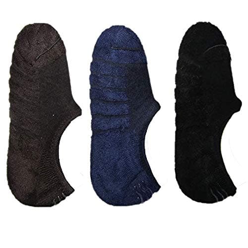 AdicapPremium Mercerised Cotton Loafer Socks with Anti-Slip Silicon - Pack of 3