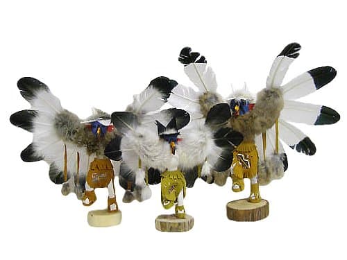 10" Navajo Eagle Kachina Doll - Authentic Native American (Ascending) (Gold-Tans)