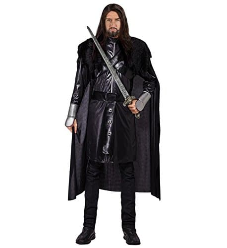 Mens Dark Knight Costume Medieval Times Middle ages Jousting Fancy Dress Cosplay Outfit Large 42-44" chest