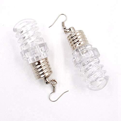 ARDUX LED Light Bulb Earrings - 1 Pairs Multicolor Bright Stylish Fashion Earrings, Personality Earrings Ear Hook Ear Studs Toy (Spiral Shape)