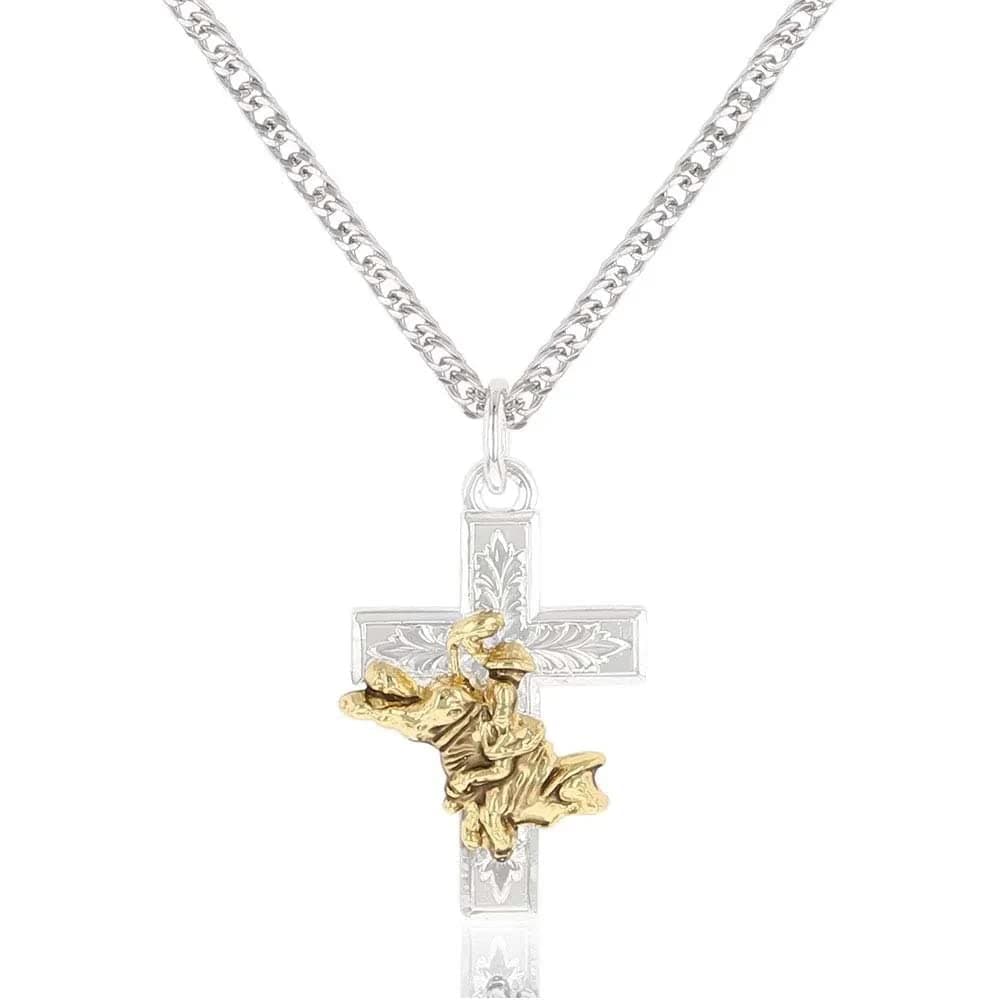 Western Lifestyle Made in the USA Men's Christian Faith Cross Pendant Necklace