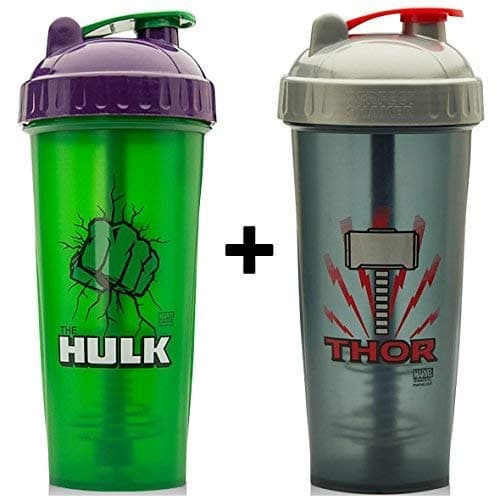2 x Marvel Protein Shaker Bottles 800ml (Hulk & Thor)