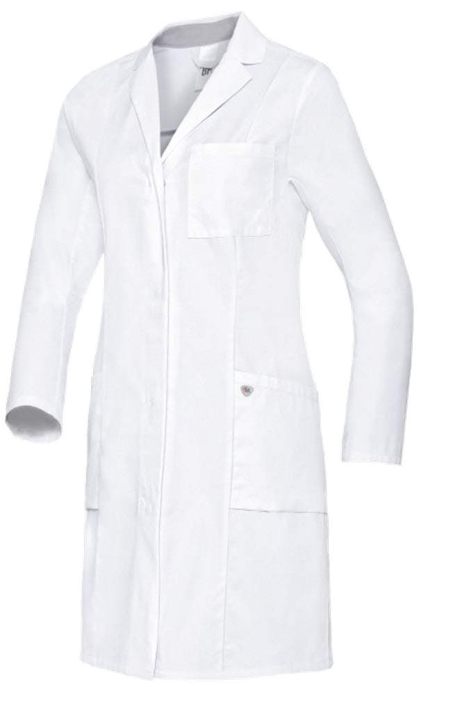 BP 1754-130-21 Women's Doctor's Coat, Long-Sleeve, Arm-Lift System, 205,00 G/M², Pure Cotton, White, Size