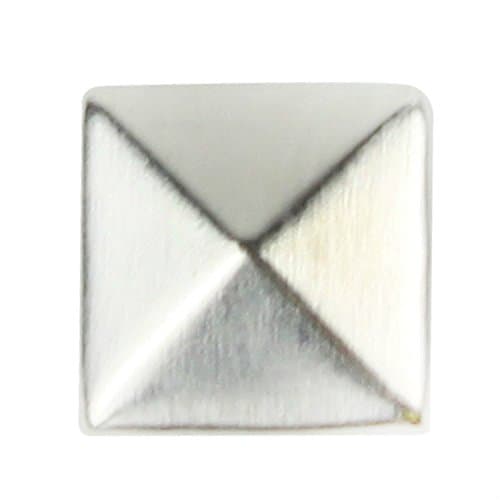 Homat Ottery 7mm Flat Back Silver Pyramid Studs - 1/4" Flatback Glue on Studs Shoes Spikes Clothes Rivet Punk Bag