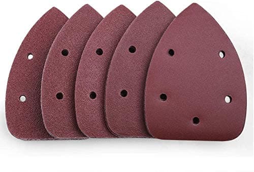 TACKLIFE 50Pcs Mouse Detail Sander Sandpaper 40/60/80/100/240 Grits Hook and Loop Assorted Sanding Paper - ASD2A