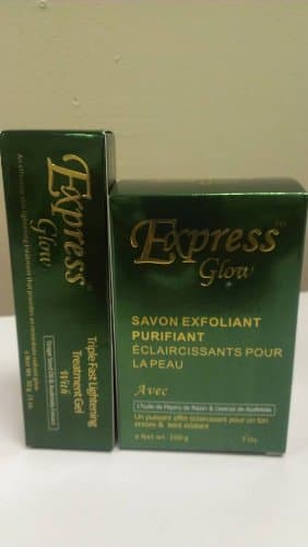 Express Glow Triple Fast Lightening Gel and Soap Combo with Grapeseed Oil