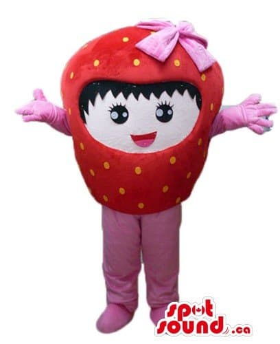 SPOTSOUND Funny Pink and red Strawberry Fruit Mascot US Costume Fancy Dress