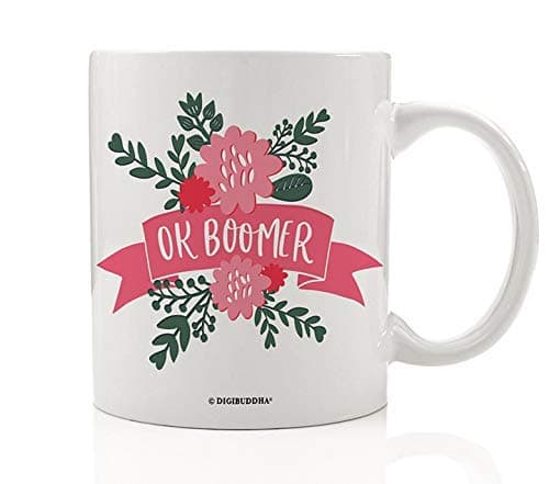 OK Boomer Funny Mug Coffee Cup Gift Snarky Sarcastic Saying Okay Trendy Quote Baby Boomers Generation Z Climate Change Snark Mom Grandma Pretty Novelty Send Memes Sarcasm Meme 11 oz Ceramic Digibuddha