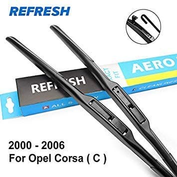 GlobalNiche® Wiper Blades for Opel Corsa C/Corsa D/Corsa E Exact Fit Model Year from 2000 to Color 2000-2006 (C) Item Length Front and Rear Wiper