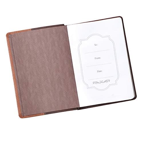 Christian Art Gifts Classic Journal Wings Like Eagles Isaiah 40:31 Bible Verse, Inspirational Scripture Notebook, Ribbon Marker, Two Tone Brown Faux Leather Flexcover, 336 Ruled Pages