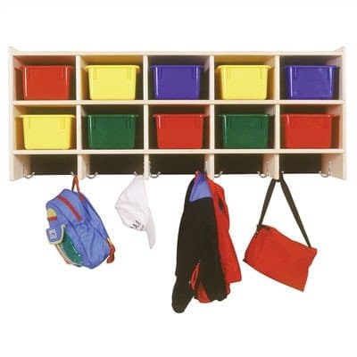 10-Section Double Wall Locker Bins: Green