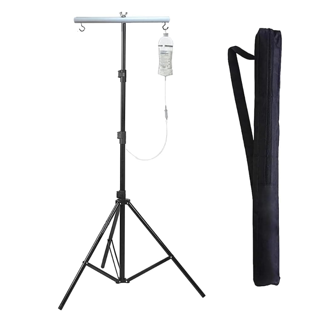 GIFTMAX Hospital Iv Drip Glucose Saline Stand For Multipurpose Adjustable Drip Stand With Carry Bag Iv Drip Stand For Home,Clinic,Hospital,Pack of 1