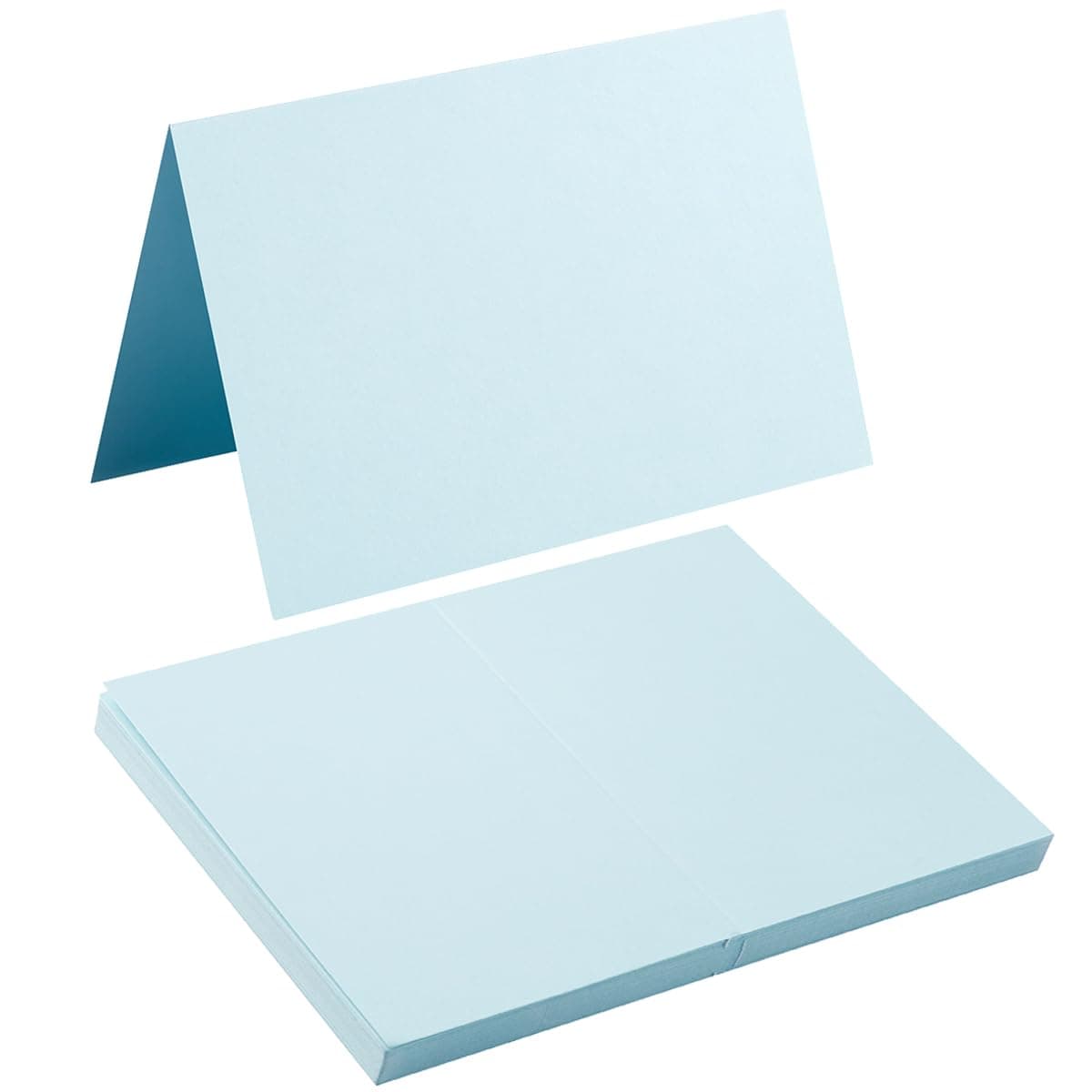 50 Pack Blank Cards Folded Cardstock Thank You Blank Greeting Cards for Invitations, Wedding, Greeting Cards, All Occasion DIY (Light Blue, 3x5)