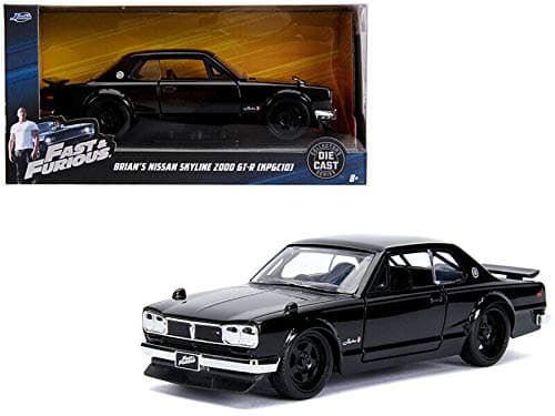 DIECAST 1:32 W/B - Metals - Fast & Furious - Brian's Nissan Skyline 2000 GT-R (KPGC10) (Black) 99602 by JADA