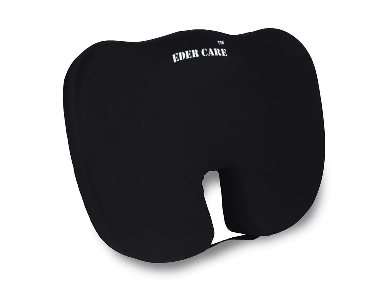 Eder CareOrthopedic Coccyx Cushion for Coccyx, Sciatica, Lower Back Pain Relief, Ergonomic Car Seat, Sitting, Office/Home Chair & Wheelchair with Removable Cover, Black