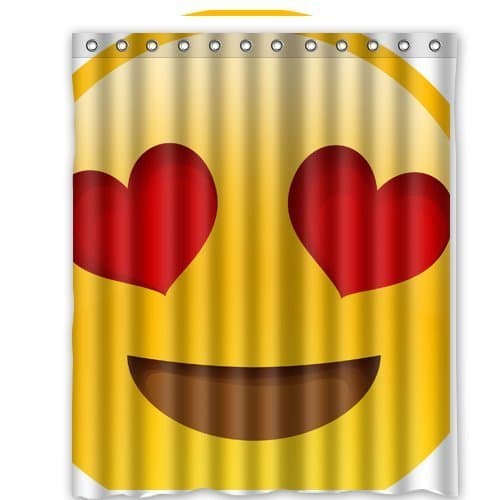 Funny Emoji Heart love Face Custom Shower Curtain 60" x 72" Bathroom Decor