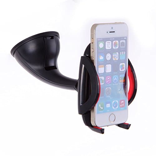 Cell Phone Car Mount | Ideal iPhone Mount, iPhone Holder, Fits Most Smartphones, Cell Phone Car Holder For iPhone 6/6 Plus/5s/5c, Samsung Galaxy Note 5/4, Galaxy S6/S6 Edge/5/4 Best Car Mount With Strong Suction Grip | Retail Packaging | Black