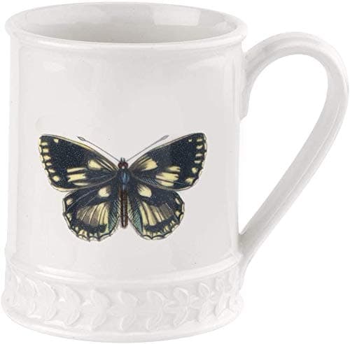 PortmeirionBotanic Garden Harmony 16oz Tankard Mug | Marble Butterfly Motif | Fine Earthenware | Microwave and Dishwasher Safe | Made in England | Perfect for Coffee and Tea