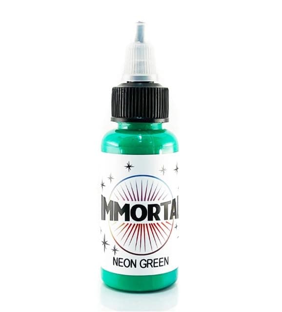Immortal Tattoo Ink NEON Green 1/2-oz Bottles -Tattoo Supplies-