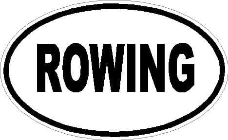 4" Rowing euro oval printed vinyl decal sticker for any smooth surface such as windows bumpers laptops or any smooth surface.