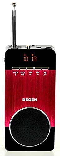 Degen DE660 3-in-1 Portable Bluetooth Speaker, Plug-n-Play USB / Micro SD MP3 Player and FM Radio with Voice Prompt, Color Red