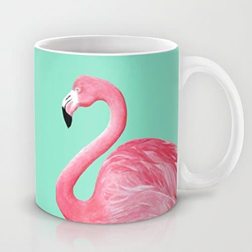 Pink Flamingo Hot Coffee Mug Coffee or Tea Cup 11 Oz. Funny Geramic Mug