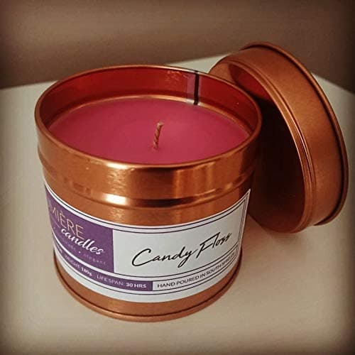 Lumière Candles | Candy Floss Scented Candle in 25cl Tin Container - 30-40 hours burn time