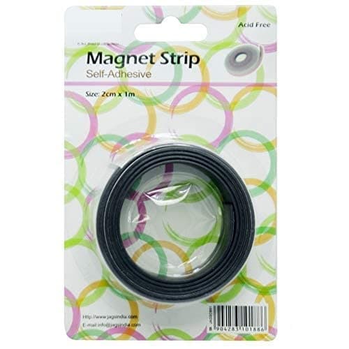 Pack of 1 Craft Magnets Self Adhesive Flexible Magnetic (2cm x 1m) Paper Holder, Photo Gallery Magnets, Fridge Magnet, Kitchen Organizers Magnet, Multipurpose Office Magnets