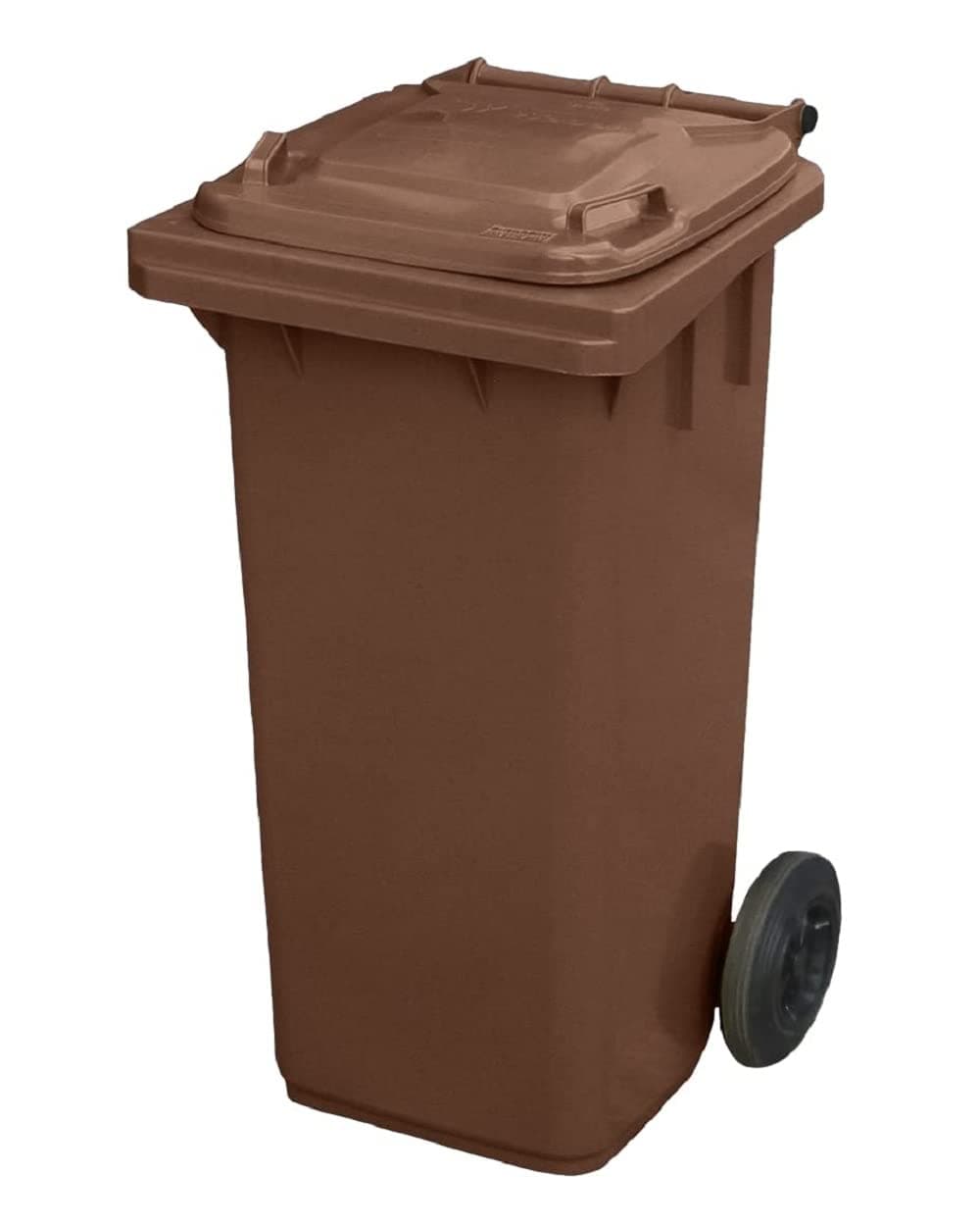 Brown 120 ltr Wheelie Bin - Half Size Household Wheelie Bin (For Many Councils) - Tough & Durable - For All Your Outdoor Rubbish & Recycling - EN840 Certified & Tested