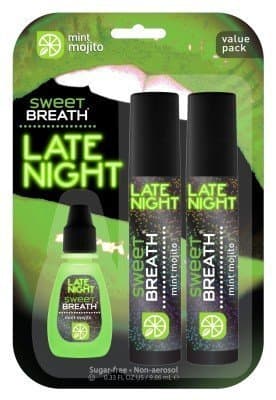 Sweet Breath Non-Aerosol Spray Late Night Mint Mojito 2 Pack With Bonus Drops