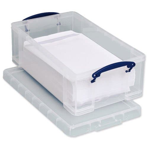 2 X Really Useful Storage Box Plastic Lightweight Robust Stackable 12 Litre W240xL410xH145 Clear Ref 12C by Really Useful