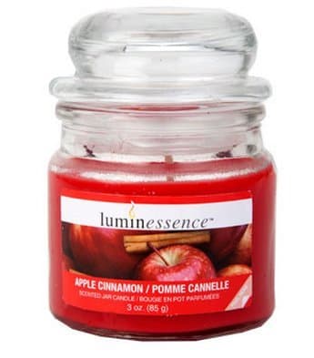 Luminessence Apple Cinnamon Mini Glass Apothecary Jar Candles, 3 oz.