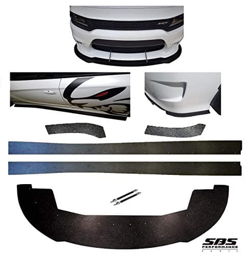SBS Performance Parts Front Chin splitter, 2 side solitters, 2 rear side splitters & 2 support rods (SHIPPED SEPARATELY) for 2015-2020 Charger SRTs, Hellcats, Daytonas, & ScatPacks