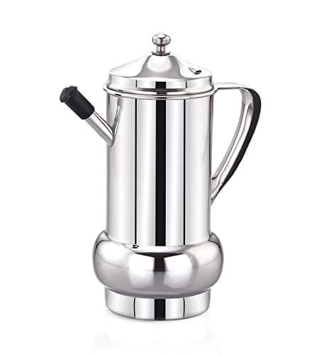 Expresso Stainless Steel Olive Oil Dispenser Pot – Leakproof 1L, Oil Pourer, Oil Can & Salad Dressing Storage with Lid for Kitchen, Cooking, Home & Restaurant Use