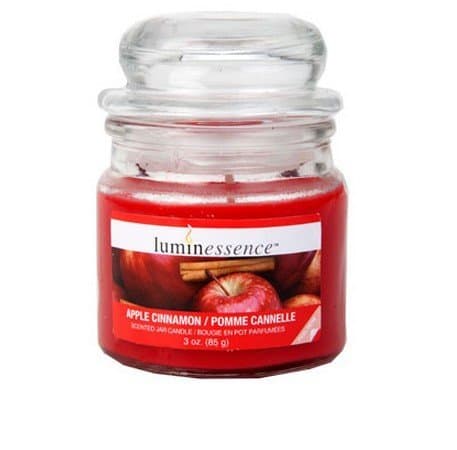 Luminessence Apple Cinnamon Mini Glass Apothecary Jar Candles, 3 oz.