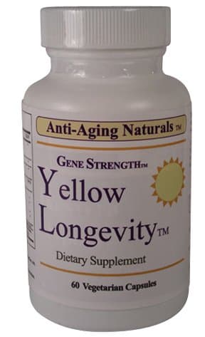 Anti-Aging Naturals: GENE STRENGTH(TM) YELLOW LONGEVITY(R) BCM-95 Curcumin, Ginger, Apigenin, Luteolin, EGCG, Tetrahydrocurcumin, Quercetin. 60 vegetarian capsules. 5 BOTTLES FOR EXTRA SAVINGS (only $26.95 per bottle!) (5)