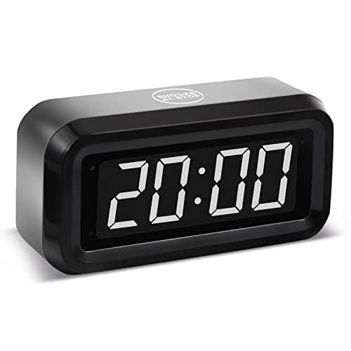 Timegyro Digital Alarm clcok,Desk Clock Battery Powered only,3 Levels Brightness Adjustable,12/24 Hour,Snooze,1.2" LED Large Display Beside Clocks for Bedroom, Livingroom or Travel
