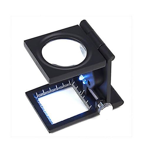 EZ Life EzLife 10X Folding Magnifier - Measure Scale - LED Light Magnifying Glass (Black)