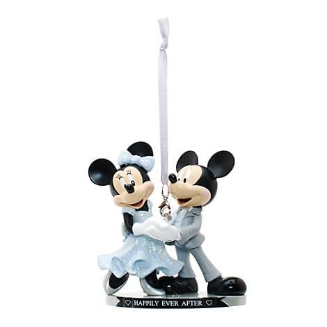 Au Mickey and Minnie Mouse Hanging Wedding Ornament, Christmas Ornament, Official Disney,